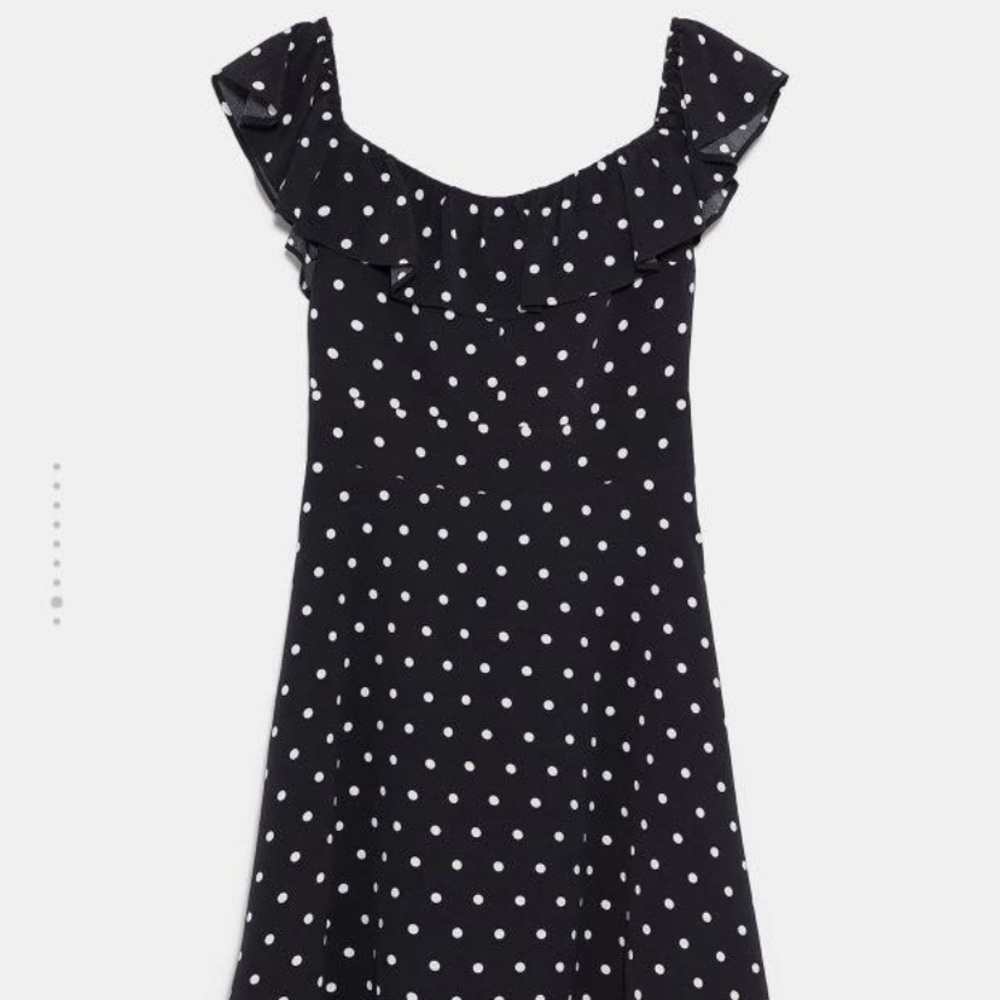 Zara polka dot ruffle dress - Picture 7 of 8